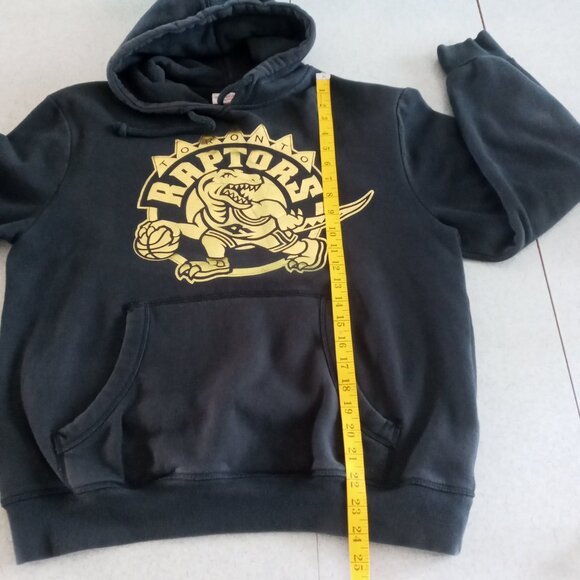Vintage Toronto Raptors Mitchell & Ness Black Gold NBA Hoodie Size Medium - Picture 4 of 8